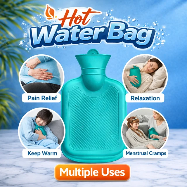 Hot Water Bag for Pain Relief 250ml (RANDOM COLOURS)| Leak-Proof Rubber Heat Bag | Multipurpose Heating Pad for Back Pain, Cramps & Muscle Relief | Durable & Reusable Hot Water Bottle