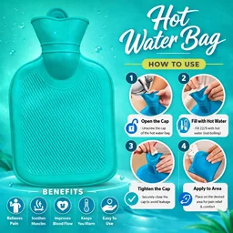 Hot Water Bag for Pain Relief 250ml (RANDOM COLOURS)| Leak-Proof Rubber Heat Bag | Multipurpose Heating Pad for Back Pain, Cramps & Muscle Relief | Durable & Reusable Hot Water Bottle