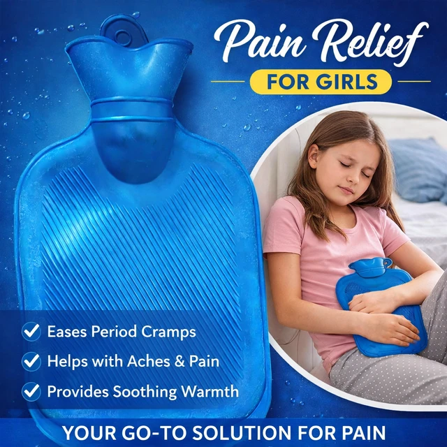 Hot Water Bag for Pain Relief 500 ml (Random colours)| Leak-Proof Rubber Heat Bag | Multipurpose Heating Pad for Back Pain, Cramps & Muscle Relief | Durable & Reusable Hot Water Bottle