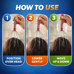 Manual Head & Scalp Massager– Stress Relief, Hair Growth Stimulation, Relaxation Tool (Multi-Wire, Portable)