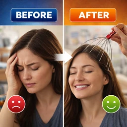 Manual Head & Scalp Massager– Stress Relief, Hair Growth Stimulation, Relaxation Tool (Multi-Wire, Portable)