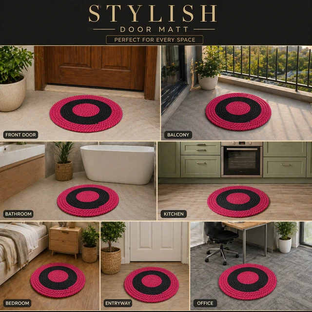 Colourful Home Decors Door Mat For Home/Office (40cm) - Random Colours