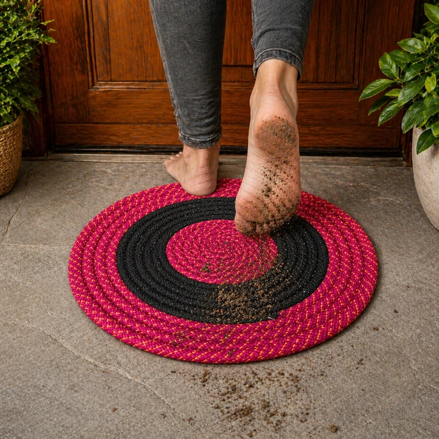 Colourful Home Decors Door Mat For Home/Office (40cm) - Random Colours