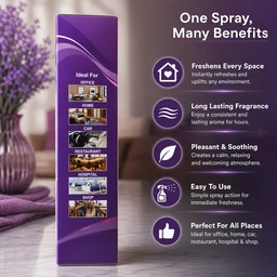 Al Minar Violet Tuleep Air Freshener Spray (250 ml) – Long Lasting Floral Fragrance for Home, Office & Car