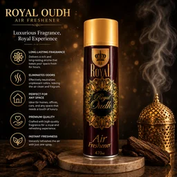 LA Royal Oudh Air Freshener Spray | Premium Long Lasting Room Freshener | Strong Oud Fragrance | Home, Office & Car Use | 470 ml