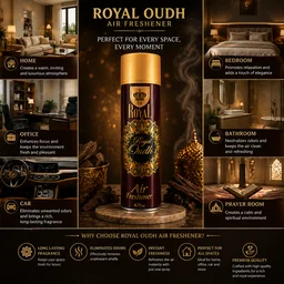 LA Royal Oudh Air Freshener Spray | Premium Long Lasting Room Freshener | Strong Oud Fragrance | Home, Office & Car Use | 470 ml