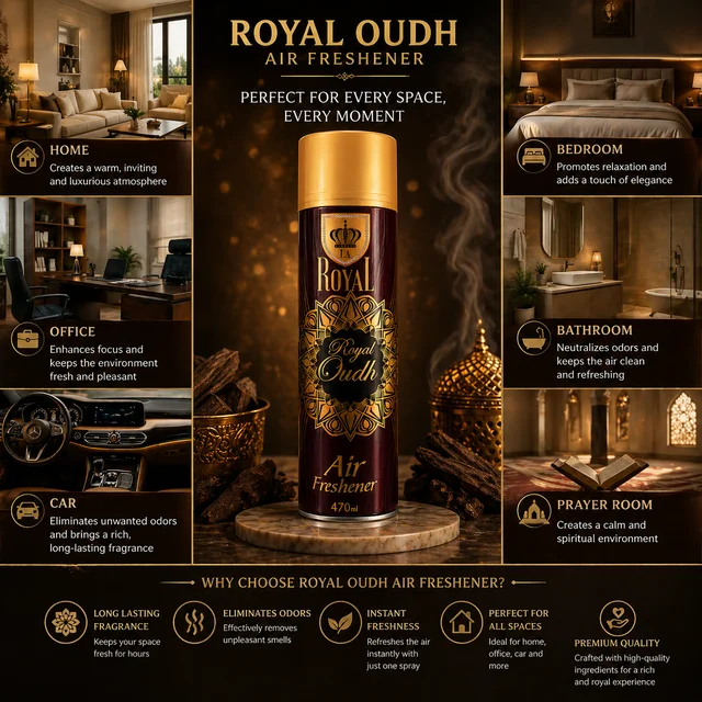 LA Royal Oudh Air Freshener Spray | Premium Long Lasting Room Freshener | Strong Oud Fragrance | Home, Office & Car Use | 470 ml