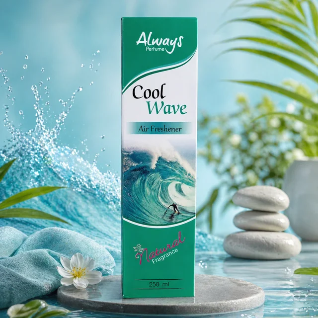 Always Perfume Cool Wave Air Freshener | Natural Fragrance Spray | Long-Lasting Freshness | Ideal for Home, Office & Car | 250 ml