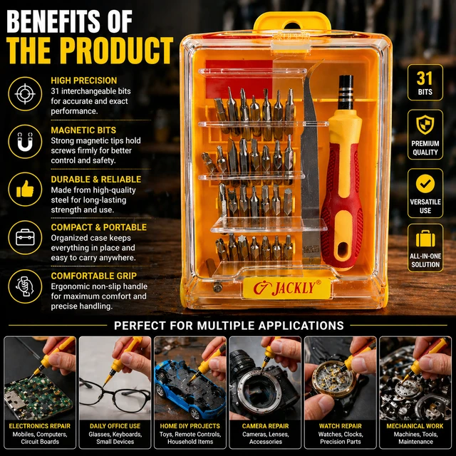 Jackly JK 6032 33Pcs Interchangeable Precise Manual Tool Kit