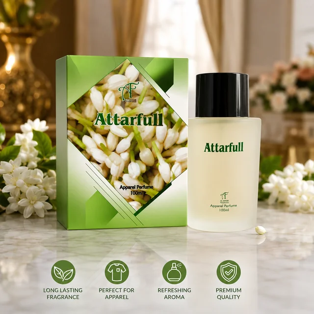 Al-MINAR FRAGRANCE AF Attarfull Apparel Perfume 100ml | Premium Long-Lasting Floral Attar Fragrance | Refreshing Fabric & Clothing Perfume Spray | Elegant Jasmine-Inspired Aroma | Unisex Daily Wear Perfume