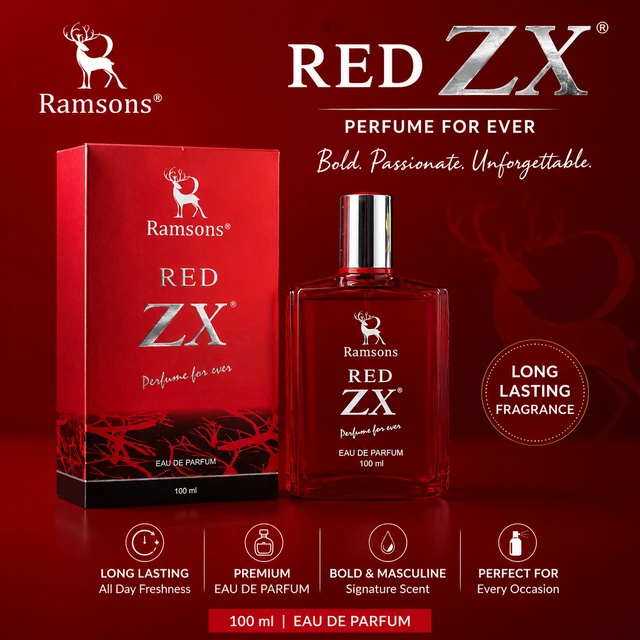Perfume グッズ Ramsons RED ZX Eau De Parfum for Men (100-ml)| Long-Lasting