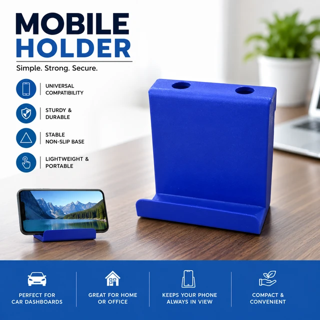 Mobile Phone Holder (RANDOM COLOURS)| Anti-Slip Cell Phone Stand | Universal Compatible with Android & iPhone | Portable Desktop Mobile Holder