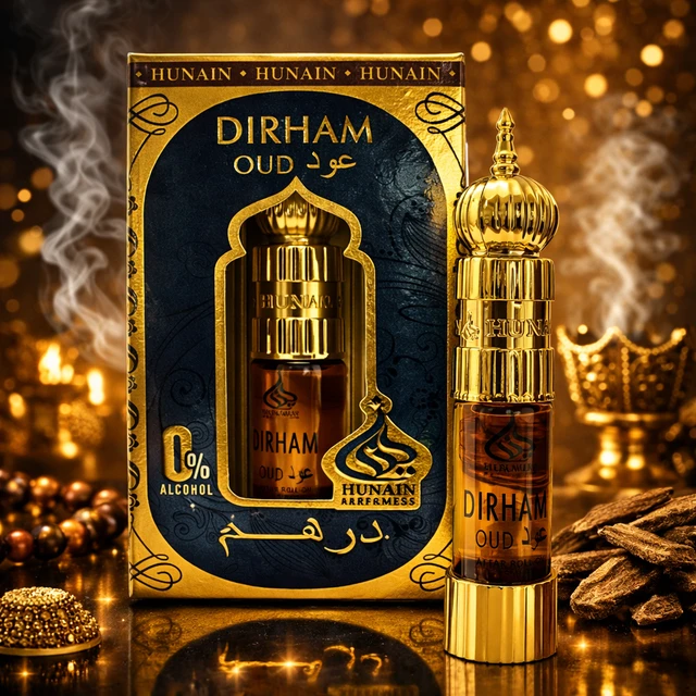 HUNAIN Dirham Oud Attar Roll-On – 6ml