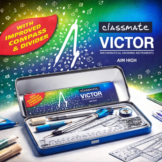 Classmate Victor Geometry Box (Mathematical Drawing Instruments)