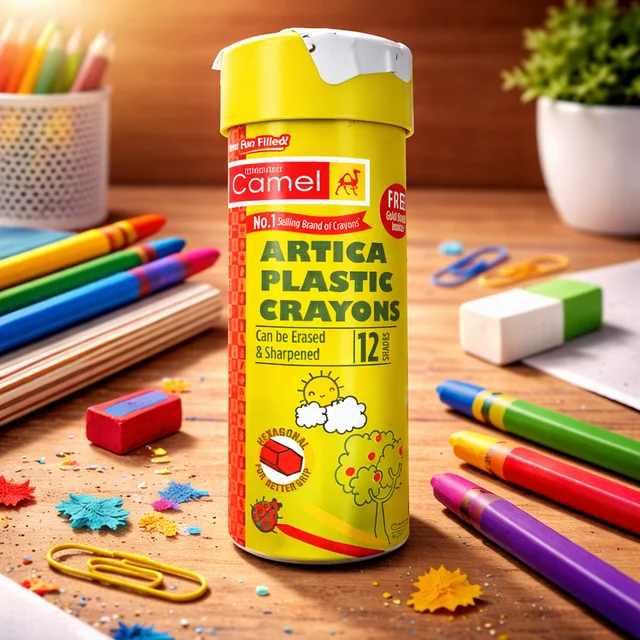 Camel Artica Plastic Crayons (12 Shades)