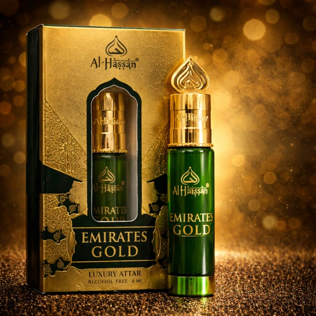AL-Hassan EMIRATES GOLD Luxury Attar 6ml (Alcohol Free)
