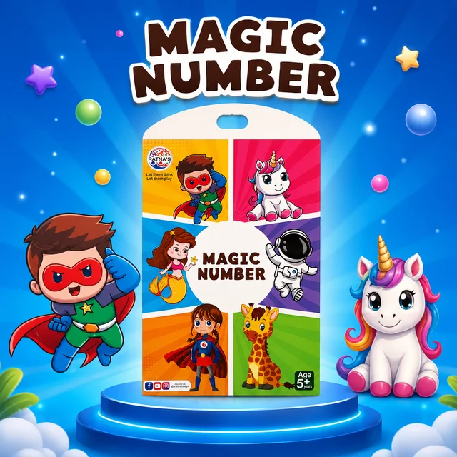 Magic Number Educational Puzzle Game for Kids 5+ | Fun Learning Number Matching Toy with Cartoon Characters | Brain Development Activity Game for Boys & Girls -