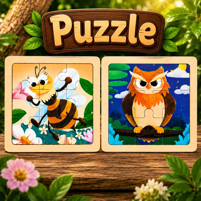 Wooden Animal Jigsaw Puzzle Board Owl