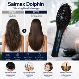 Vibraplus Scalp Massaging comb, 2 in 1 Massaging Combo, 2 level Massaging Hair comb- Pack of 1