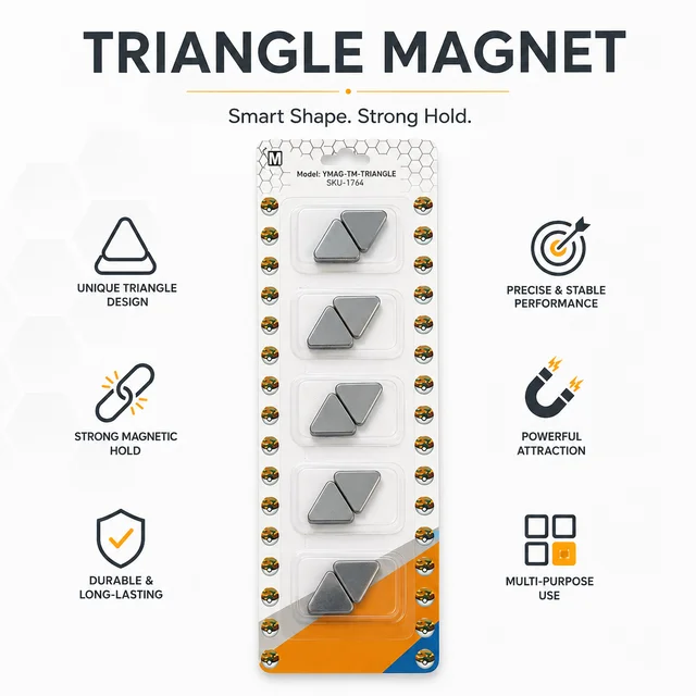Triangle Magnet Set for Office, Home & School Use ( PAIR-1) – Strong Magnetic Hold Triangle Shape Magnets - Triangle