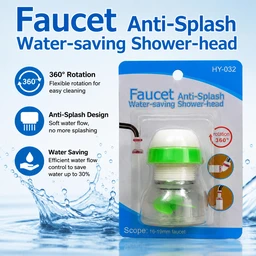Faucet Anti-Splash Water-Saving Shower Head | 360° Rotating Tap Extender Nozzle | Universal Kitchen & Bathroom Faucet Filter Attachment (HY-032)