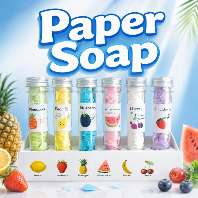 Portable Paper Soap Bottle Flavored Tube For Hand Wash ( RANDOM COLOURS) - Pack Of 1