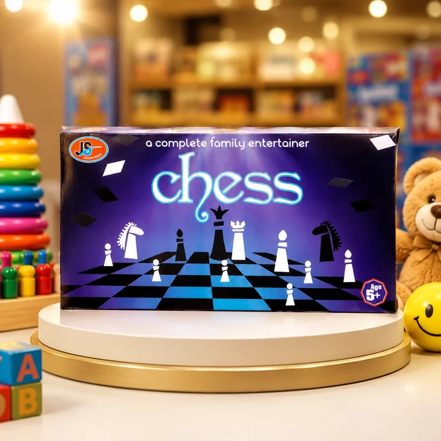 Classic Family Chess Board Game Set for Kids & Adults | Educational Strategy Indoor Game | Portable Chess Set for Home, Travel & Family Entertainment -
