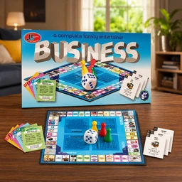 JS Business Board Game for Kids & Family | Educational Strategy Trading Game with Dice, Playing Cards & Tokens | Fun Indoor Multiplayer Game for Boys & Girls Age 5+ | Family Entertainment Board Game Set -