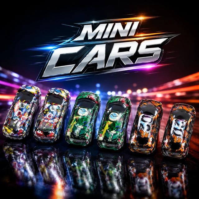 Mini Pull Back Die-Cast Toy Cars Set for Kids (pack of -3)– Graffiti Printed Racing Cars , Friction Powered Mini Sports Vehicle Toys for Boys & Girls