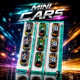 Mini Pull Back Die-Cast Toy Cars Set for Kids (pack of -3)– Graffiti Printed Racing Cars , Friction Powered Mini Sports Vehicle Toys for Boys & Girls