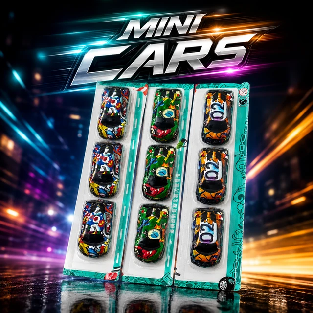 Mini Pull Back Die-Cast Toy Cars Set for Kids (pack of -3)– Graffiti Printed Racing Cars , Friction Powered Mini Sports Vehicle Toys for Boys & Girls