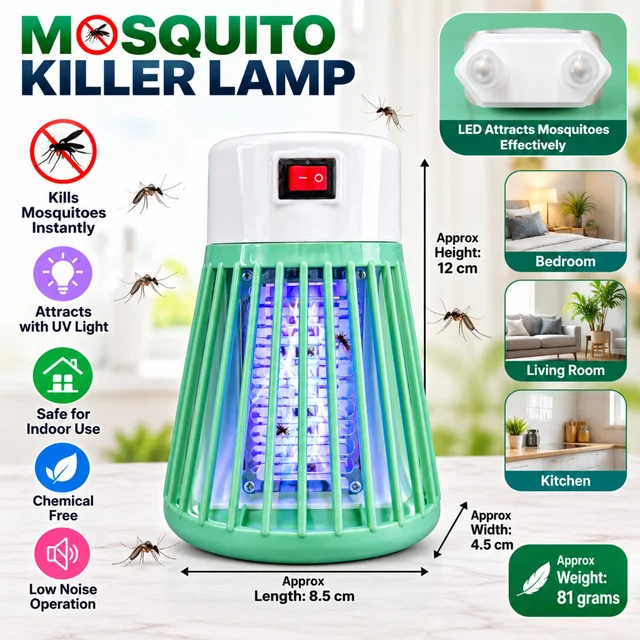 Gecko LTX-01 Mosquito Killer Lamp for Indoor Use – Compact Electric Insect Trap for Bedroom, Living Room and Kitchen
