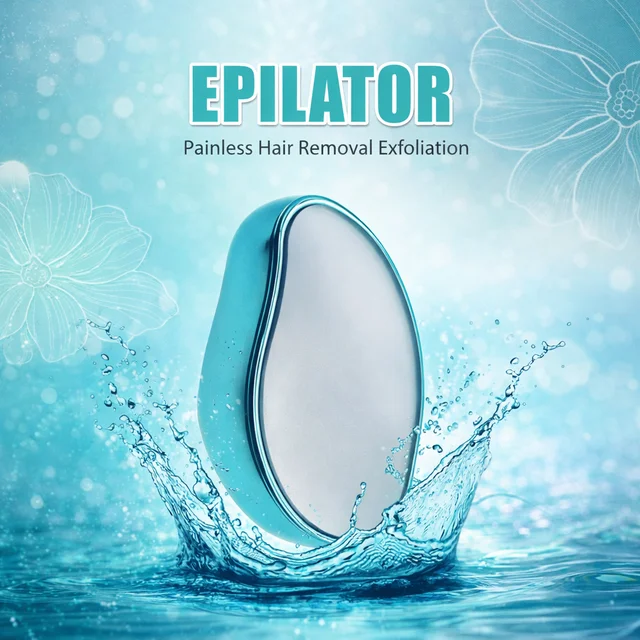 Crystal Hair Eraser Epilator for Women & Men – Painless Hair Removal Exfoliation Tool, Reusable Nano Glass Hair Remover for Arms, Legs & Body (Model BD612)
