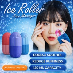 Ice Roller Face Massager 120ML | Reusable Facial Ice Roller for Skin Tightening, Puffiness & Dark Circles | DIY Ice Mold for Face Care | Cooling Skincare Tool for Women & Men