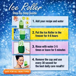 Ice Roller Face Massager 120ML | Reusable Facial Ice Roller for Skin Tightening, Puffiness & Dark Circles | DIY Ice Mold for Face Care | Cooling Skincare Tool for Women & Men