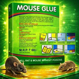 Mouse Glue Trap Strong Adhesive Rat & Mouse Catcher | Rat Pad | Poison Free & Odourless | Safe for Home, Kitchen & Storage | Reusable Sticky Trap Board for Rodent Control Pack of 1