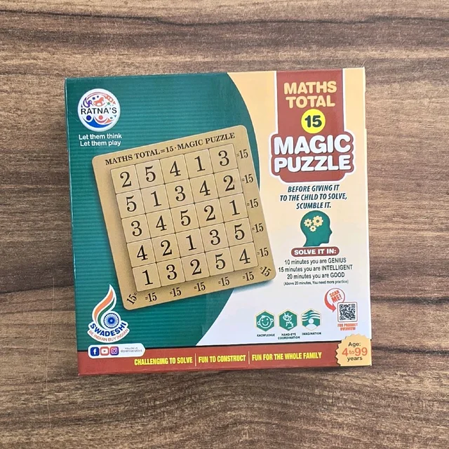 Ratna's Math total 15 magic puzzle