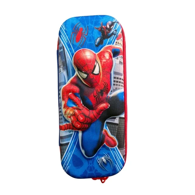 Spiderman Pencil Box for Kids | Hard Shell Zipper Pencil Case | Large Capacity Stationery Organizer for School Boys & Girls | Assorted Design Spiderman Theme Pencil Box with Zip