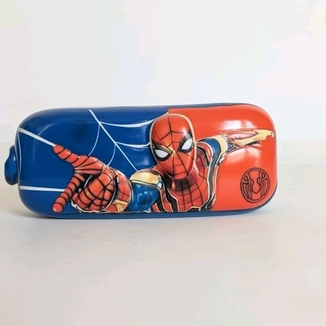 Spiderman Pencil Box for Kids | Hard Shell Zipper Pencil Case | Large Capacity Stationery Organizer for School Boys & Girls | Assorted Design Spiderman Theme Pencil Box with Zip