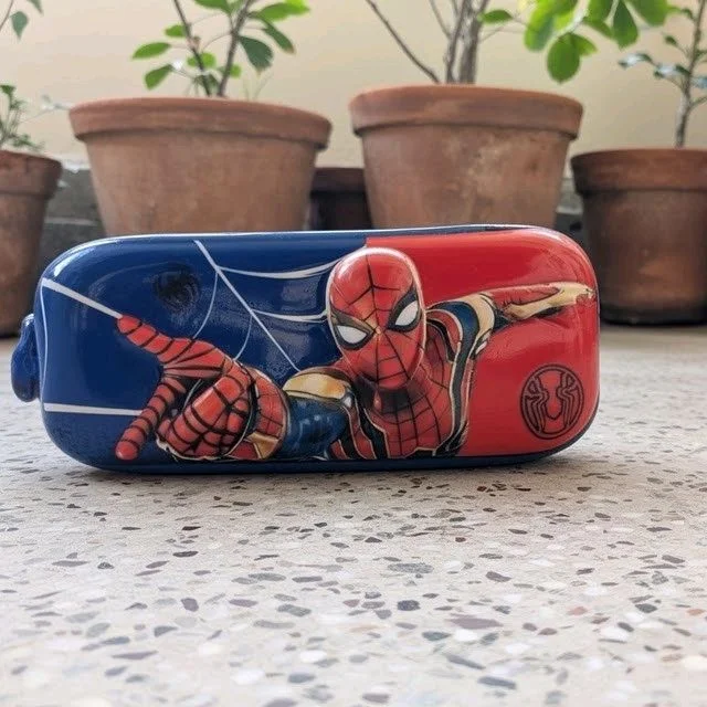 Spiderman Pencil Box for Kids | Hard Shell Zipper Pencil Case | Large Capacity Stationery Organizer for School Boys & Girls | Assorted Design Spiderman Theme Pencil Box with Zip