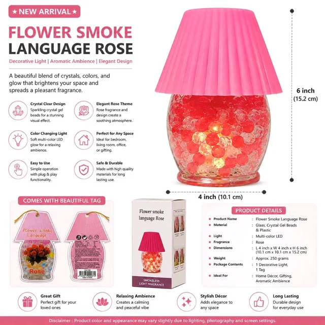 Decorative Rose Flower Smoke Air Freshener for Car, Home & Office | Fragrance Hanging Decor | Long-Lasting Aroma & Stylish Interior Accessory