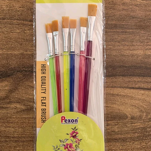 Pexon High Quality Flat Brush 6 Pieces