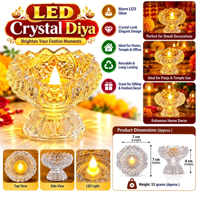 LED Crystal Diya
