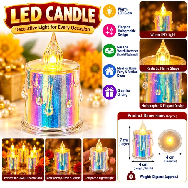Smokeless LED Candles 7 Cm Long Approx