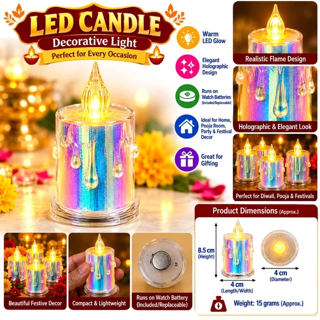 Smokeless LED Candles 8.5 Cm Long Approx