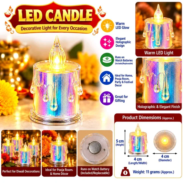 Smokeless LED Candles 5 Cm Long Approx