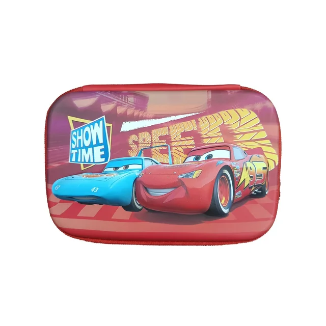 Kids Cartoon Car Hardtop Pencil Case for kids| Zipper Stationery Box | Lightweight School Storage Organizer | Red Racing Car Design