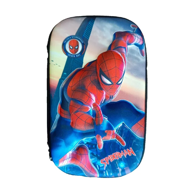 Kids Hardtop Spider Hero Pencil Case |Pencil Pouch with Double Zipper | Large Capacity Stationery Organizer for School Boys & Girls