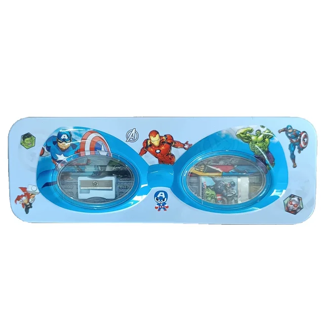 Avengers Metal Pencil Box for Kids with Built-in Sharpener & Accessories | Multipurpose Stationery Storage Case | Superhero Theme Pencil Case for School Boys & Girls