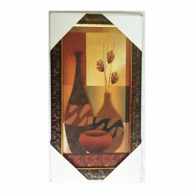 Beautiful Flower Vase UV Coated Wooden Photo frame - 7x13inch - 1Piece - 0